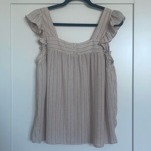 Staccato ruffle sleeve lightweight blouse with cute print